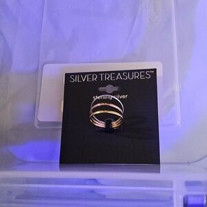 Silver Treasures Womens Sterling Silver Ring Set